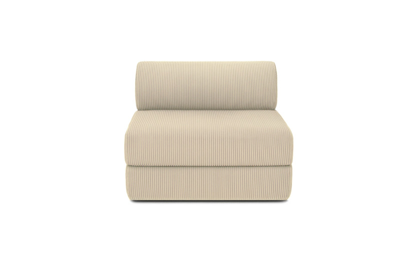 Fauteuil convertible et modulable - Velours côtelé Beige