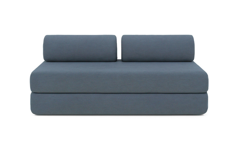 Canapé 4 places - 2 modules convertibles : Canapé 3 places + Fauteuil - Tissu lisse Bleu