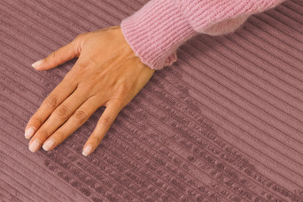 Housse Canapé droit convertible - 3 places - Tissu velours côtelé rose