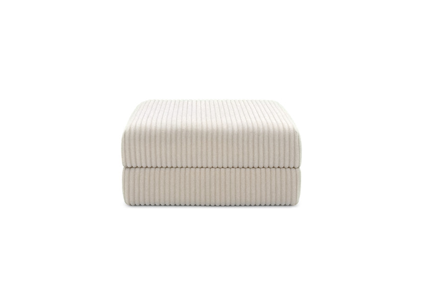 Housse Pouf convertible - Tissu velours côtelé XL blanc
