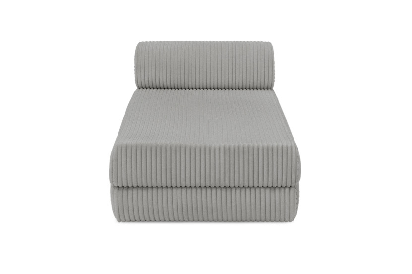 Méridienne convertible et modulable - Velours côtelé XL Gris clair