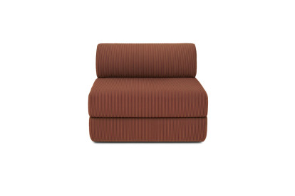 Fauteuil convertible et modulable - Velours côtelé Terracotta