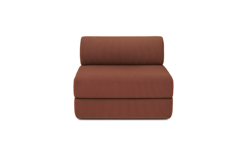 Fauteuil convertible et modulable - Velours côtelé Terracotta