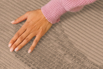 Housse Pouf convertible - Tissu velours côtelé taupe