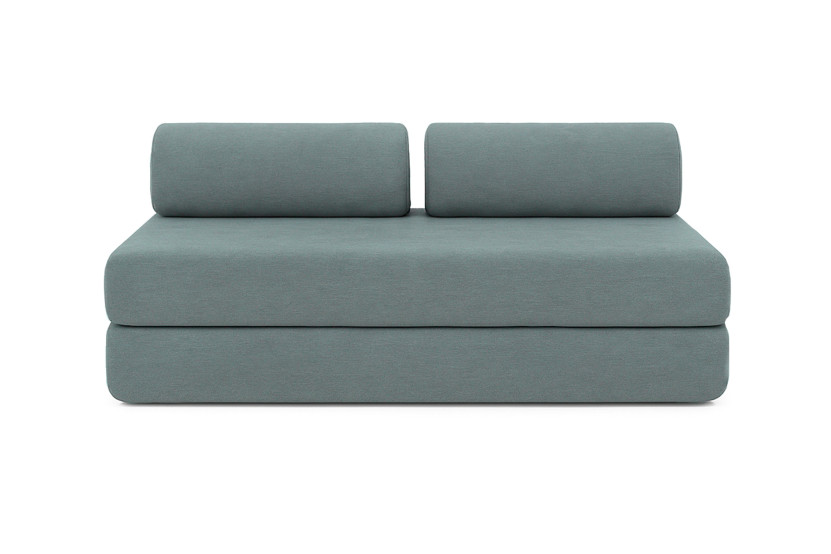 Canapé 4 places - 2 modules convertibles : Canapé 3 places + Fauteuil - Tissu lisse Vert