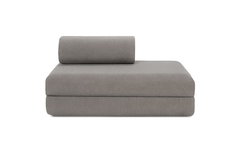 Canapé 3 places - 2 modules convertibles : Canapé 2 places + Fauteuil - Tissu lisse Gris