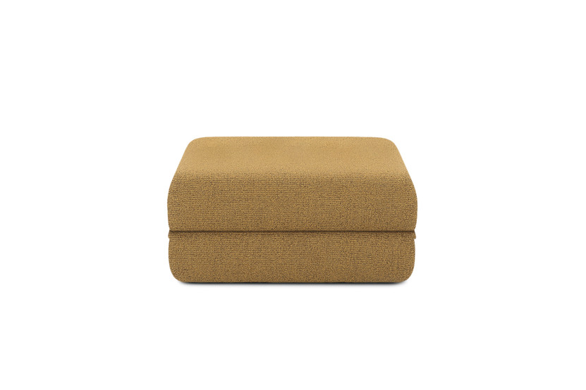 Housse Pouf convertible - Tissu tweed jaune