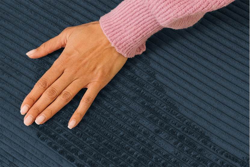 Canapé 3 places - 2 modules convertibles : Canapé 2 places + Fauteuil - Velours côtelé Bleu