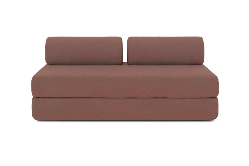 Canapé 3 places convertible et modulable - Tissu lisse Terracotta