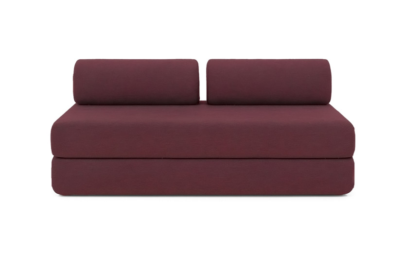 Canapé 5 places - 2 modules convertibles : Canapé 3 places + Canapé 2 places - Tissu lisse Rouge