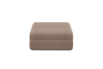 Pouf convertible et modulable - Tissu lisse Marron