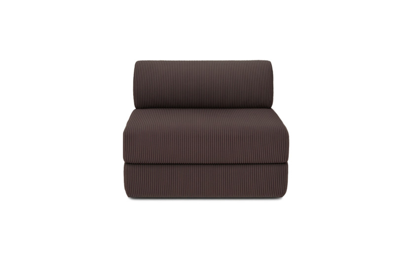 Housse Fauteuil convertible - Tissu velours côtelé marron