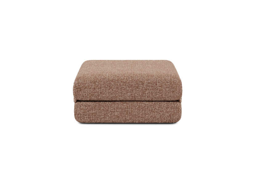 Housse Pouf convertible - Tissu tweed rouge
