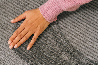 Housse Canapé droit convertible - 2 places - Tissu velours côtelé gris