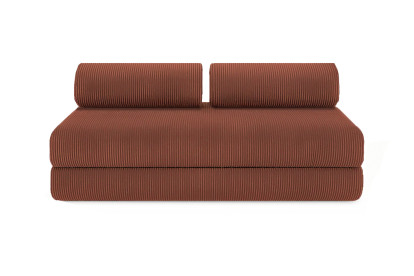 Canapé 3 places convertible et modulable - Velours côtelé Terracotta