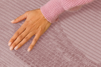 Housse Canapé droit convertible - 2 places - Tissu velours côtelé rose pâle