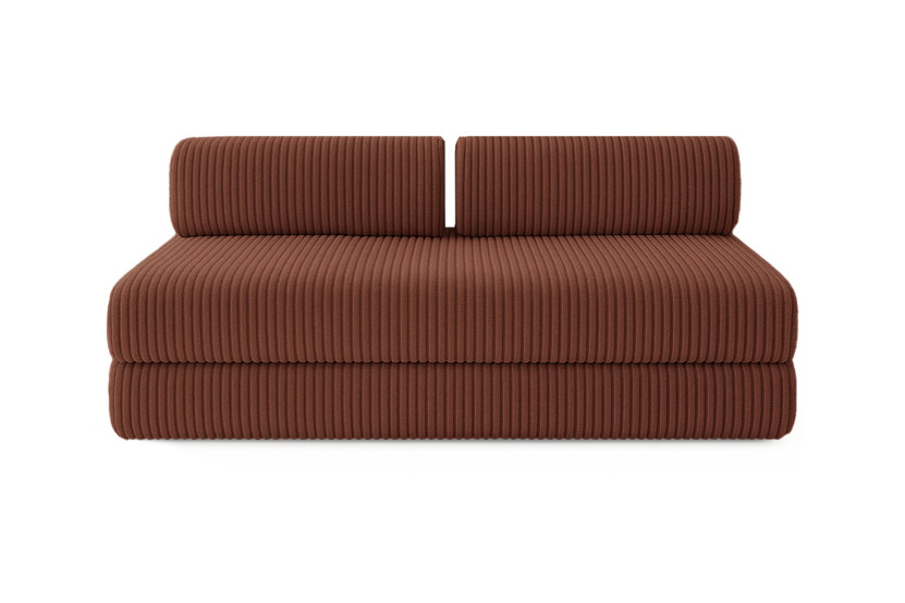 Canapé 4 places - 2 modules convertibles : Canapé 3 places + Fauteuil - Velours côtelé XL Terracotta