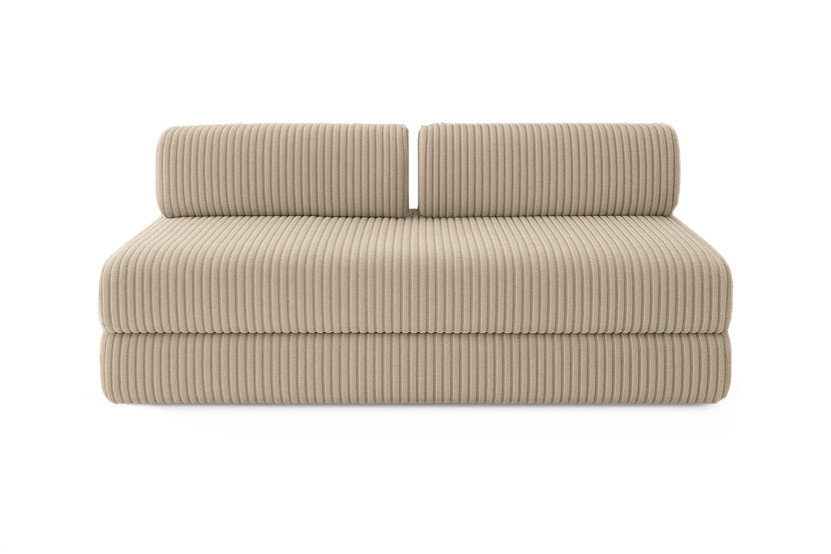 Housse Canapé droit convertible - 3 places - Tissu velours côtelé XL taupe