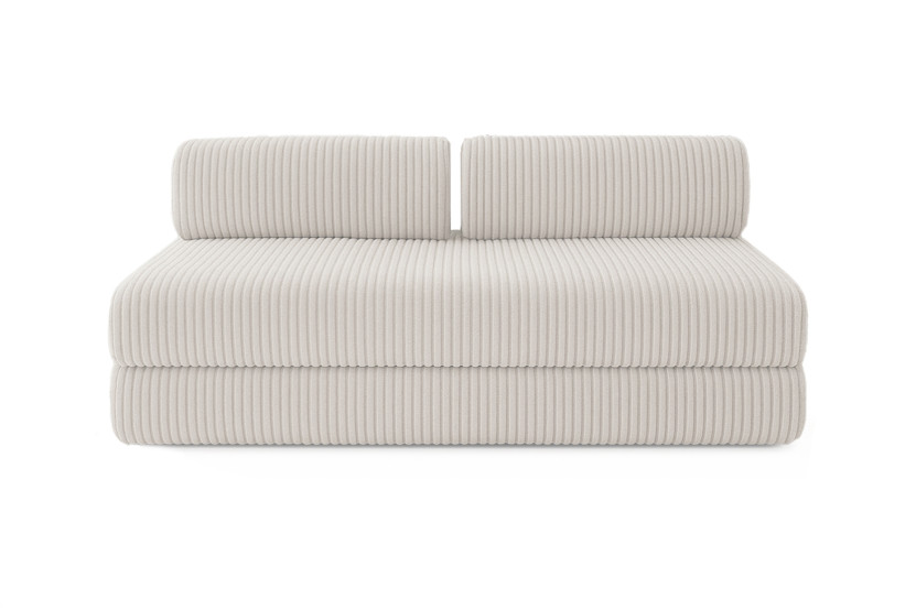 Housse Canapé droit convertible - 3 places - Tissu velours côtelé XL blanc