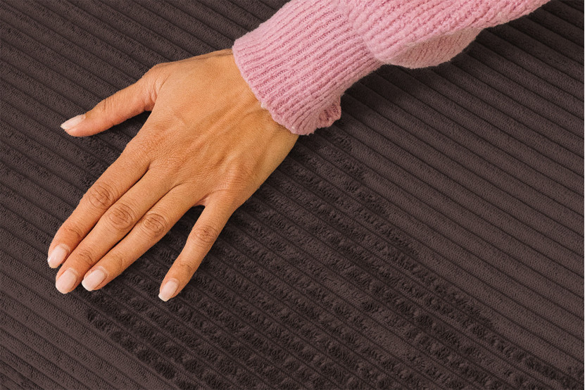 Canapé 4 places - 2 modules convertibles : Canapé 3 places + Fauteuil - Velours côtelé Marron