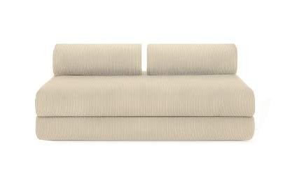 Canapé 3 places convertible et modulable - Velours côtelé Beige