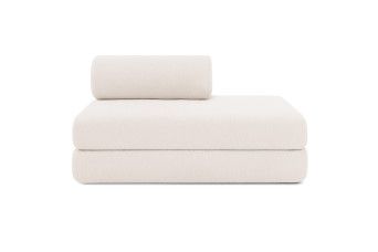 Canapé 2 places convertible et modulable - Tissu extérieur Beige clair