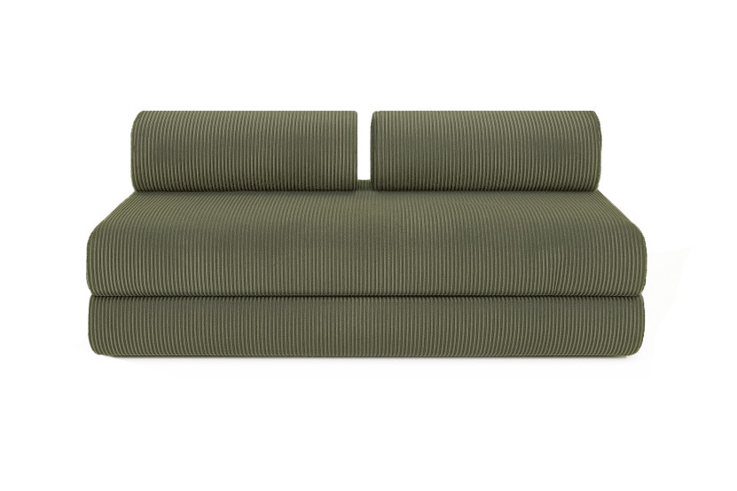 Housse Canapé droit convertible - 3 places - Tissu velours côtelé vert