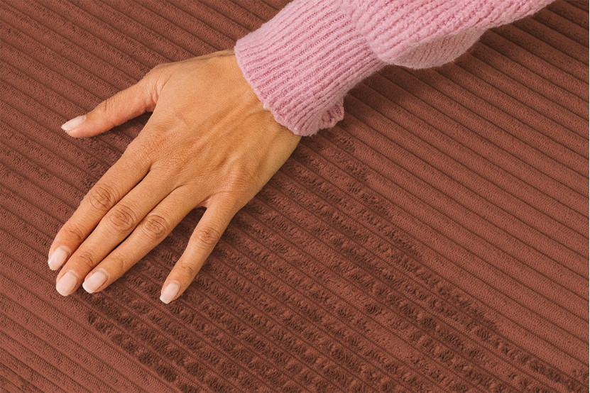 Pouf convertible et modulable - Velours côtelé Terracotta