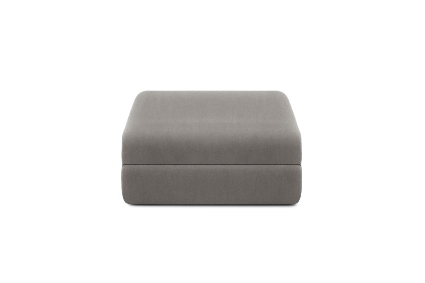 Housse Pouf convertible - Tissu lisse gris
