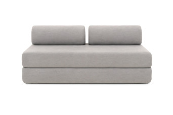 Canapé 3 places convertible et modulable - Tissu lisse Gris clair