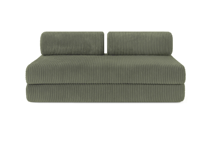 Housse Canapé droit convertible - 3 places - Tissu velours côtelé XL vert