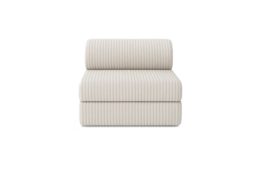 Canapé 3 places - 2 modules convertibles : Canapé 2 places + Fauteuil - Velours côtelé XL Blanc