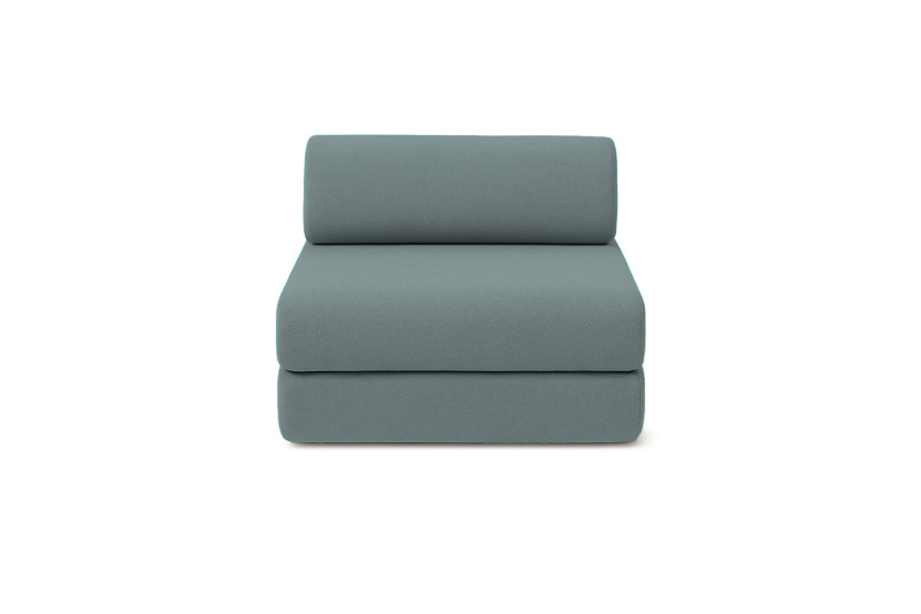 Canapé 3 places - 2 modules convertibles : Canapé 2 places + Fauteuil - Tissu lisse Vert