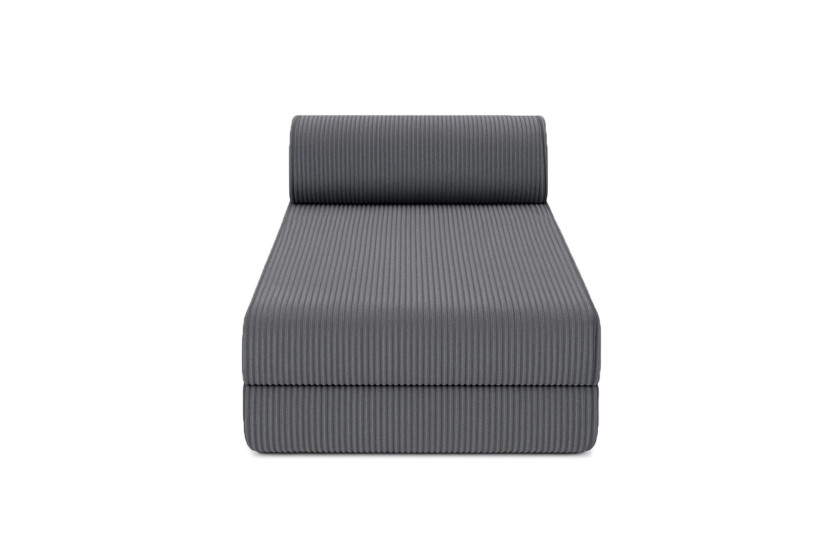 Canapé d'angle 5 places - 2 modules convertibles : Canapé 2 places + Méridienne - Velours côtelé Gris