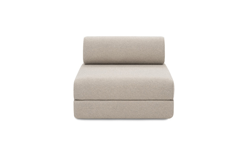 Canapé d'angle 6 places - 3 modules convertibles : Canapé 3 places + Fauteuil + Pouf - Tissu extérieur Gris