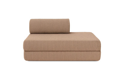 Canapé 2 places convertible et modulable - Velours côtelé XL Marron