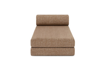 Méridienne convertible et modulable - Tissu tweed Marron