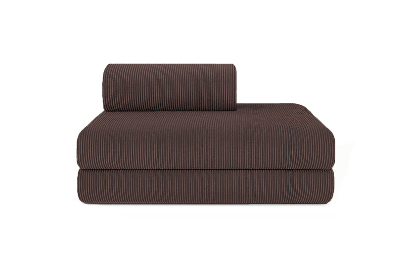Housse Canapé droit convertible - 2 places - Tissu velours côtelé marron