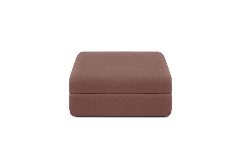 Housse Pouf convertible - Tissu lisse terracotta