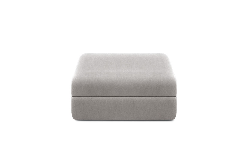 Pouf convertible et modulable - Tissu lisse Gris clair