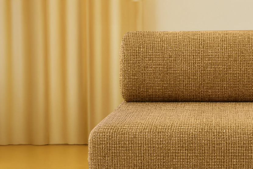 Canapé 3 places convertible et modulable - Tissu tweed Jaune