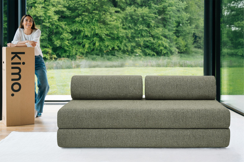 Canapé 3 places convertible et modulable - Tissu tweed Vert