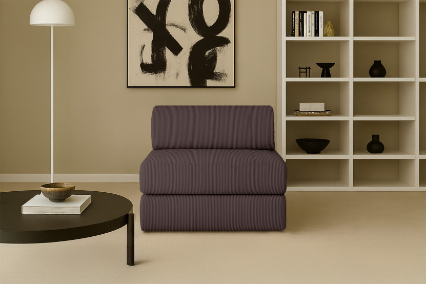 Fauteuil convertible et modulable - Velours côtelé Marron