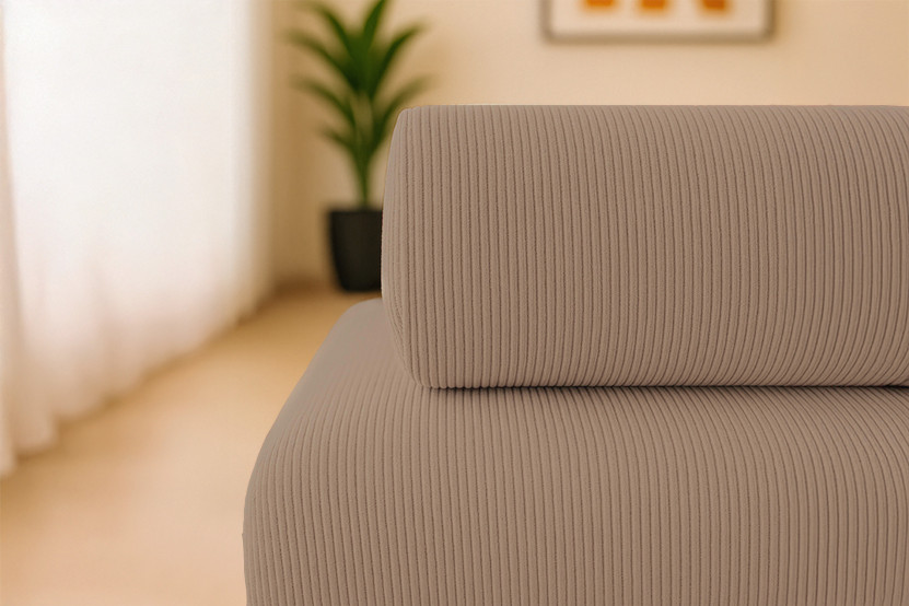 Canapé 4 places - 2 modules convertibles : Canapé 3 places + Fauteuil - Velours côtelé Taupe