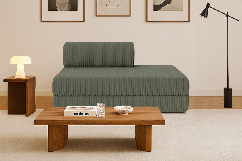 Canapé 2 places convertible et modulable - Velours côtelé XL Vert