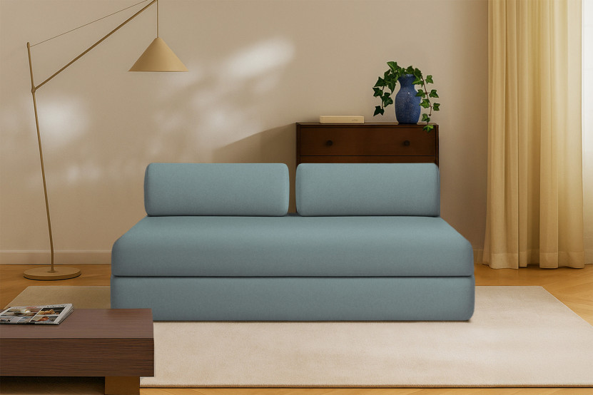 Canapé 3 places convertible et modulable - Tissu lisse Vert