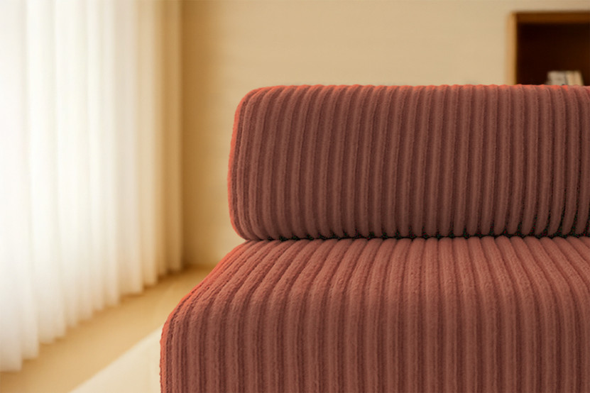 Canapé 3 places convertible et modulable - Velours côtelé XL Terracotta