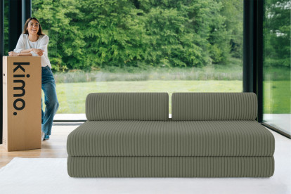 Canapé 3 places convertible et modulable - Velours côtelé XL Vert