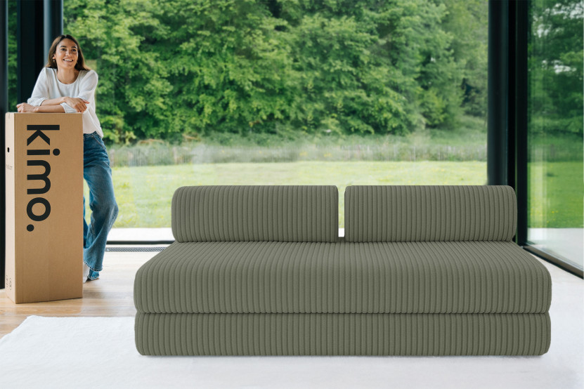 Canapé 3 places convertible et modulable - Velours côtelé XL Vert