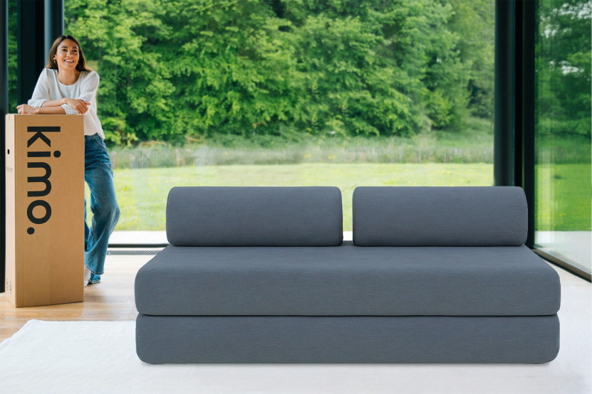 Canapé 3 places convertible et modulable - Tissu lisse Bleu